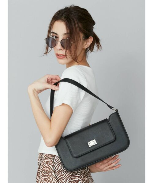 EVRIS（エヴリス）の「ランドスケープハンドBAG（ショルダーバッグ・レディース・ホワイト/ブラック/パープル/グリーン・FREE）」の10枚目の写真