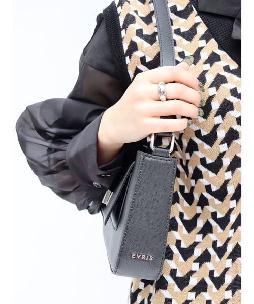 EVRIS（エヴリス）の「ランドスケープハンドBAG（ショルダーバッグ・レディース・ホワイト/ブラック/パープル/グリーン・FREE）」の22枚目の写真