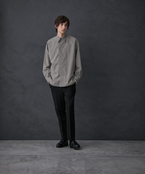 PUBLIC TOKYO（パブリックトウキョウ）の「含浸レイヤードオーバーシャツ（シャツ/ブラウス・メンズ・ブラック/ベージュ/ライトパープル・1/2）」の9枚目の写真