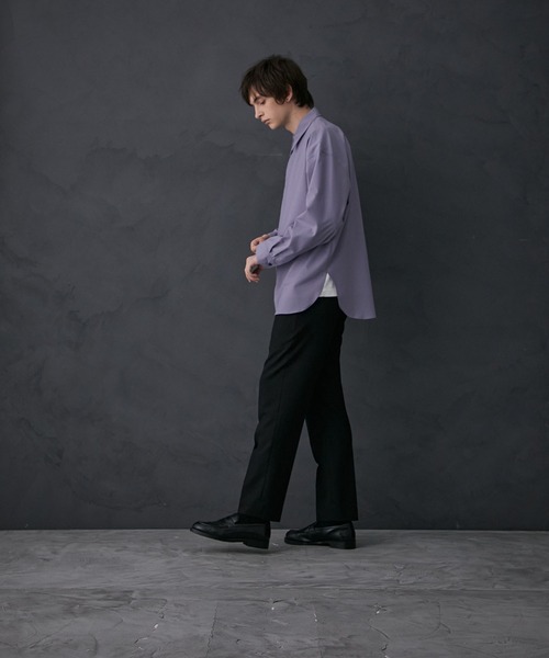 PUBLIC TOKYO（パブリックトウキョウ）の「含浸レイヤードオーバーシャツ（シャツ/ブラウス・メンズ・ブラック/ベージュ/ライトパープル・1/2）」の6枚目の写真