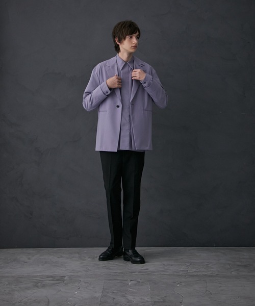 PUBLIC TOKYO（パブリックトウキョウ）の「含浸レイヤードオーバーシャツ（シャツ/ブラウス・メンズ・ブラック/ベージュ/ライトパープル・1/2）」の15枚目の写真