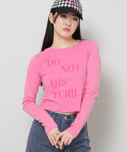 WONDER VISITOR（ワンダービジター）の「WONDER VISITOR／DNDB ロングスリーブ 2276913（Tシャツ/カットソー・レディース・ピンク/ダークグレー・FREE）」の2枚目の写真