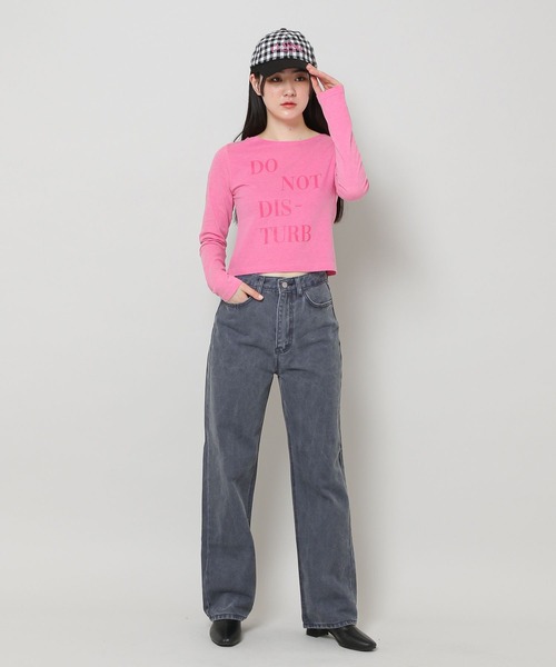 WONDER VISITOR（ワンダービジター）の「WONDER VISITOR／DNDB ロングスリーブ 2276913（Tシャツ/カットソー・レディース・ピンク/ダークグレー・FREE）」の8枚目の写真