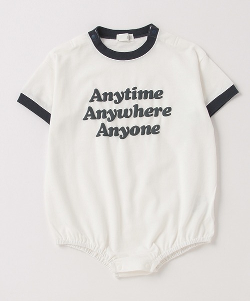 b・ROOM(ビールーム)の「Any Any Anyリンガーロンパース(ロンパース・キッズ・オフホワイト/サックスブルー/ライトピンク・80cm/70cm)」の2枚目の写真