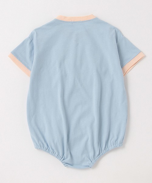 b・ROOM(ビールーム)の「Any Any Anyリンガーロンパース(ロンパース・キッズ・オフホワイト/サックスブルー/ライトピンク・80cm/70cm)」の5枚目の写真