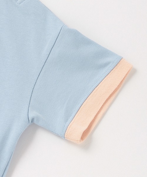 b・ROOM(ビールーム)の「Any Any Anyリンガーロンパース(ロンパース・キッズ・オフホワイト/サックスブルー/ライトピンク・80cm/70cm)」の7枚目の写真