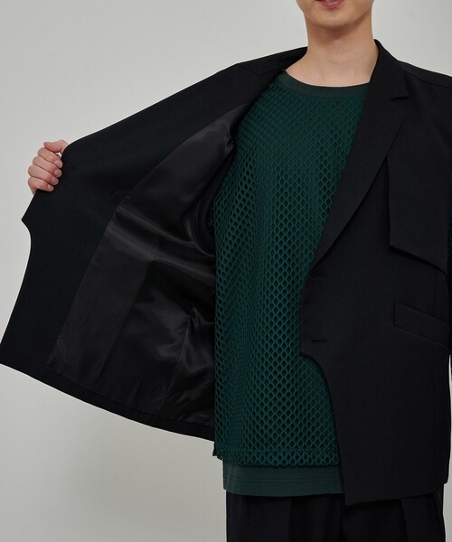 CITY TOKYO（シティトウキョウ）の「カーブドエッジテーラードベスト（テーラードジャケット・メンズ・ブラック/ダークグレー/ダークブルー・1/2）」の13枚目の写真