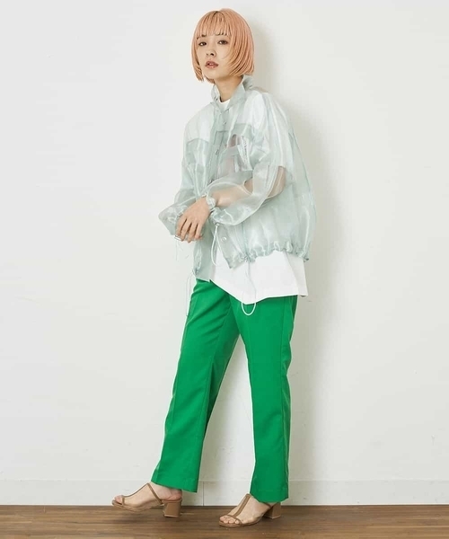 A de a.v.v（アードアー・ヴェ・ヴェ）の「オーガンジージャケット（その他アウター・レディース・ホワイト/ミント・38/36）」の3枚目の写真