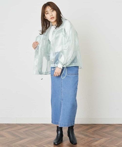 A de a.v.v（アードアー・ヴェ・ヴェ）の「オーガンジージャケット（その他アウター・レディース・ホワイト/ミント・38/36）」の6枚目の写真