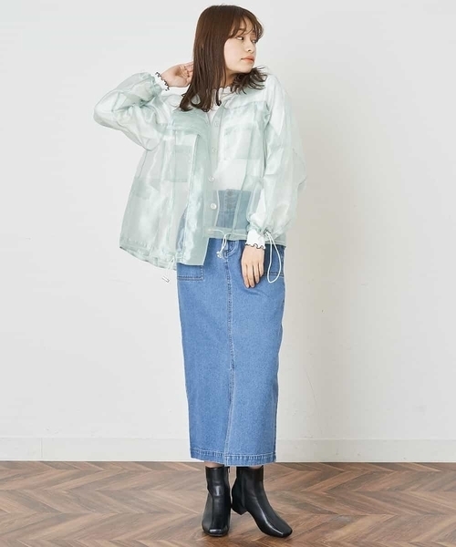 A de a.v.v（アードアー・ヴェ・ヴェ）の「オーガンジージャケット（その他アウター・レディース・ホワイト/ミント・38/36）」の8枚目の写真