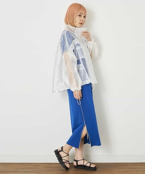 A de a.v.v（アードアー・ヴェ・ヴェ）の「オーガンジージャケット（その他アウター・レディース・ホワイト/ミント・38/36）」の11枚目の写真