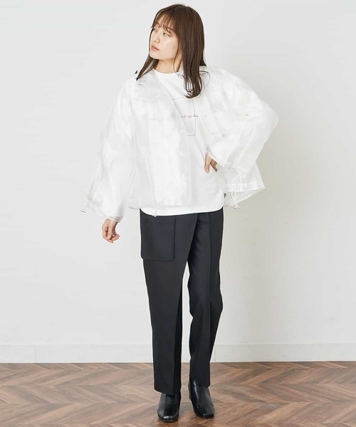 A de a.v.v（アードアー・ヴェ・ヴェ）の「オーガンジージャケット（その他アウター・レディース・ホワイト/ミント・38/36）」の13枚目の写真