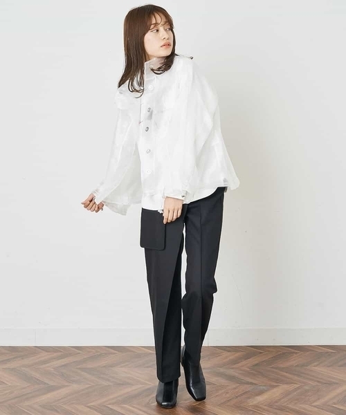 A de a.v.v（アードアー・ヴェ・ヴェ）の「オーガンジージャケット（その他アウター・レディース・ホワイト/ミント・38/36）」の14枚目の写真