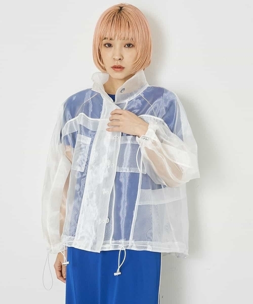 A de a.v.v（アードアー・ヴェ・ヴェ）の「オーガンジージャケット（その他アウター・レディース・ホワイト/ミント・38/36）」の16枚目の写真