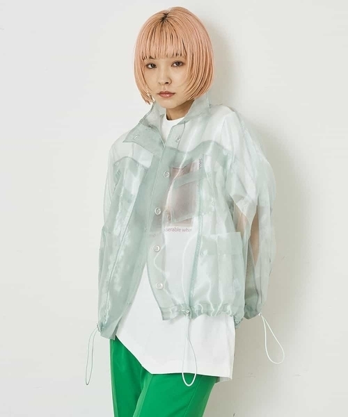 A de a.v.v（アードアー・ヴェ・ヴェ）の「オーガンジージャケット（その他アウター・レディース・ホワイト/ミント・38/36）」の18枚目の写真