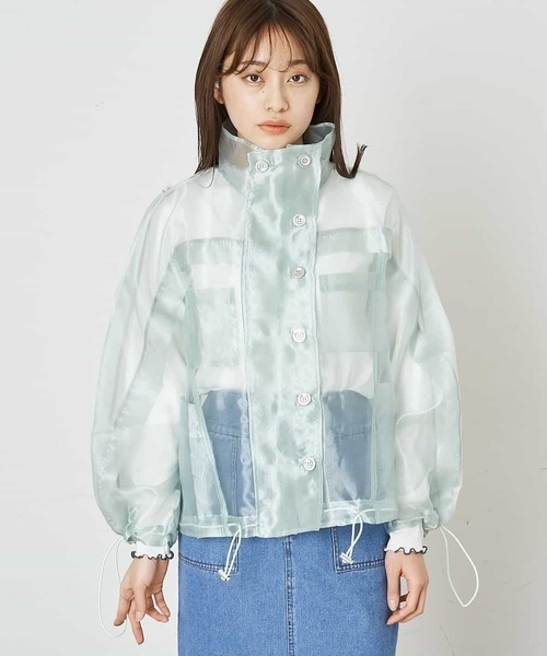 A de a.v.v（アードアー・ヴェ・ヴェ）の「オーガンジージャケット（その他アウター・レディース・ホワイト/ミント・38/36）」の19枚目の写真