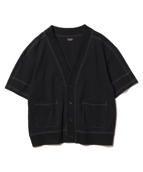 Mr. Olive カーディガン ブラック 12G POLYESTER KNIT / PLAIN STITCHING CARDIGAN CUT&KNIT | MR
