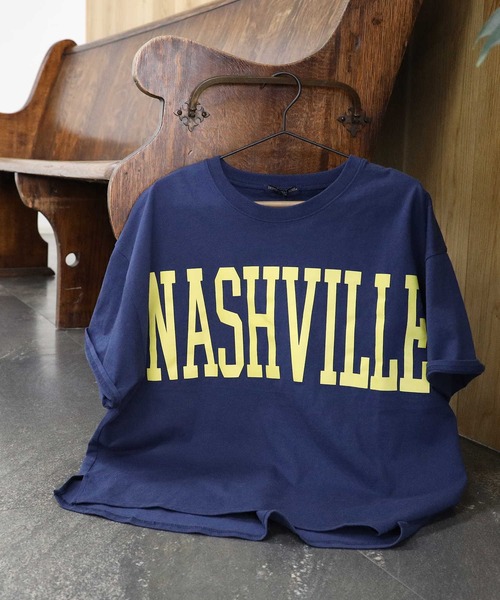 HONEYSUCKLE ROSE（ハニーサックルローズ）の「【HONEYSUCKLE ROSE】ビッグロゴプリントＴ（Tシャツ/カットソー・レディース・グリーン/ダークグレー/ホワイト/ネイビー・M/L）」の7枚目の写真