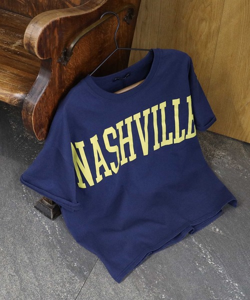 HONEYSUCKLE ROSE（ハニーサックルローズ）の「【HONEYSUCKLE ROSE】ビッグロゴプリントＴ（Tシャツ/カットソー・レディース・グリーン/ダークグレー/ホワイト/ネイビー・M/L）」の14枚目の写真