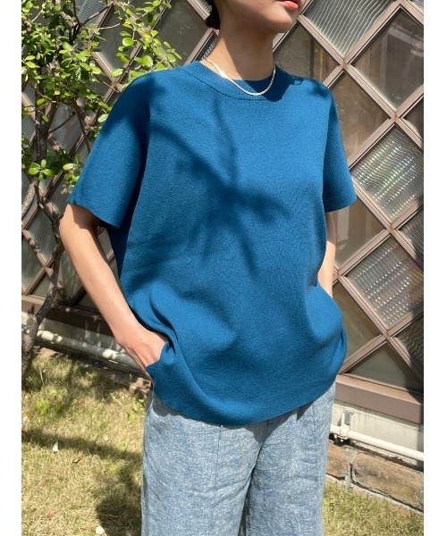 BLACK BY MOUSSY(ブラックバイマウジー)の「washable yacco tops(ウォッシャブルヤッコトップス)(ニット/セーター・レディース・ブラック/ベージュ/ブルー/ライトグリーン・FREE)」の4枚目の写真