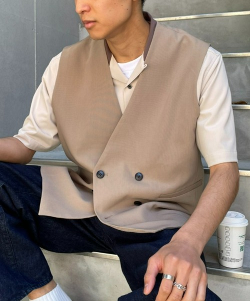 CIAOPANIC（チャオパニック）の「コーデのプラスに！TRベスト（ベスト・メンズ・ブラック/ベージュ/グレー・MEDIUM/LARGE）」の3枚目の写真