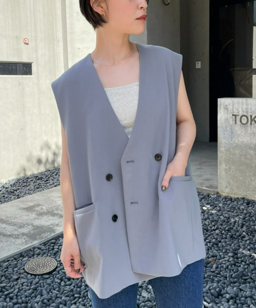 CIAOPANIC（チャオパニック）の「コーデのプラスに！TRベスト（ベスト・メンズ・ブラック/ベージュ/グレー・MEDIUM/LARGE）」の12枚目の写真