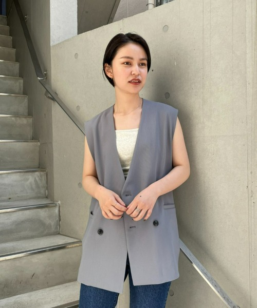 CIAOPANIC（チャオパニック）の「コーデのプラスに！TRベスト（ベスト・メンズ・ブラック/ベージュ/グレー・MEDIUM/LARGE）」の17枚目の写真