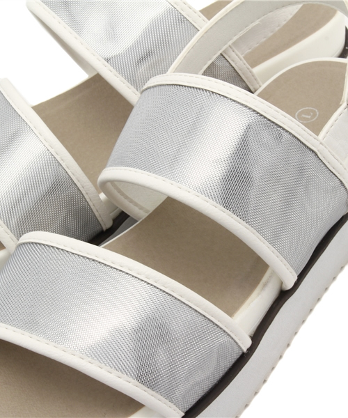 WEGO（ウィゴー）の「WEGO/メッシュサンダル（サンダル・レディース・ホワイト/ブラック・LARGE/MEDIUM）」の9枚目の写真