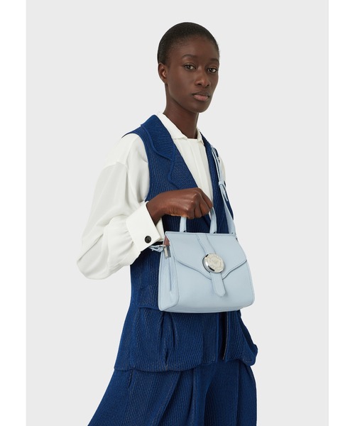 EMPORIO ARMANI(エンポリオアルマーニ)の「【エンポリオ アルマーニ】ハンドバッグ ディアプリントレザー製 メダル(ハンドバッグ・レディース・ライトブルー・FREE)」の11枚目の写真