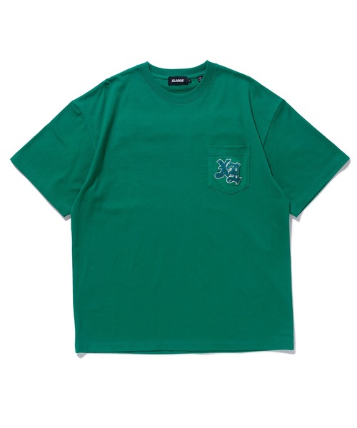 XLARGE（エクストララージ）の「EMBROIDERY LOGO S/S POCKET TEE（Tシャツ/カットソー・メンズ・ホワイト/グリーン/ブラック・M/L/XL/S）」の4枚目の写真