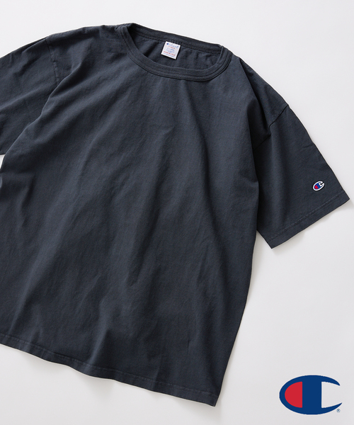 Champion（チャンピオン）の「【CHAMPION/チャンピオン】別注 T1011 Tシャツ（Tシャツ/カットソー・メンズ・チャコールグレー/ベージュ/グリーン/ボルドー/クリアブルー・MEDIUM/LARGE/X-LARGE）」の2枚目の写真