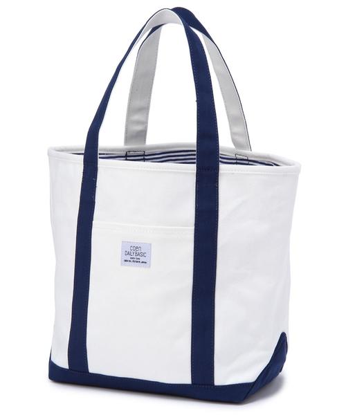 coen（コーエン）の「デイリートートバッグL（トートバッグ・レディース・ナチュラル/ネイビー・フリー）」の4枚目の写真