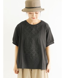 Samansa Mos2 | レースパッチワークパフスリーブカットソー(Tシャツ/カットソー)