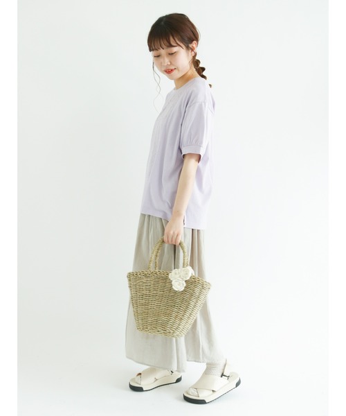 SM2 - ／221 新品❣️サマンサモスモス パープル レース パッチワーク パフスリーブ Samansa Mos2（サマンサ モスモス）の「レースパッチワーク