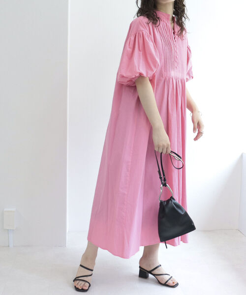 fredy emue（フレディエミュ）の「5分袖ボリュームワンピース（ワンピース・レディース・ブラック/オフホワイト/サックスブルー/ピンク・38）」の9枚目の写真