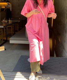 5分袖ボリュームワンピース