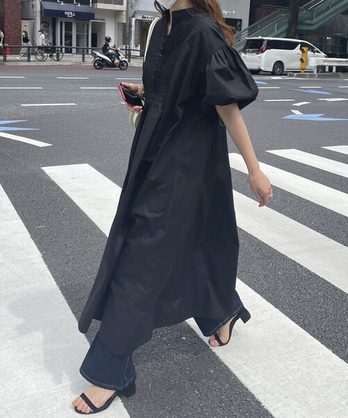 fredy emue（フレディエミュ）の「5分袖ボリュームワンピース（ワンピース・レディース・ブラック/オフホワイト/サックスブルー/ピンク・38）」の3枚目の写真