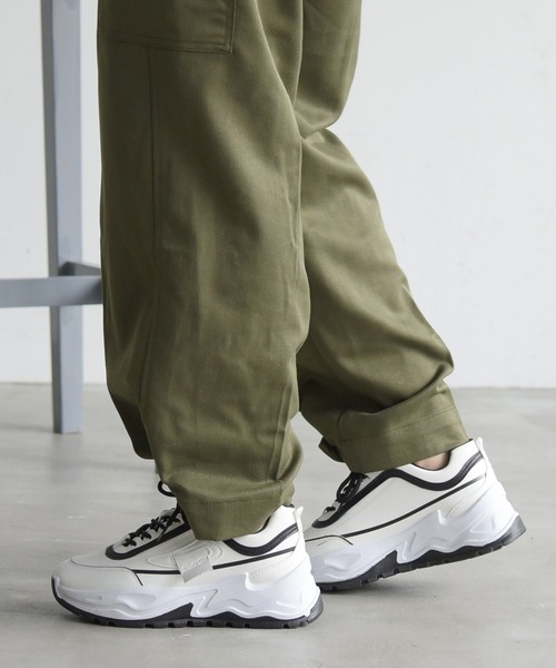 NOFALL（ノーフォール）の「バイカラー厚底ダッドスニーカー（スニーカー・レディース・ホワイト/ブラック・LL/3L/S/M/L）」の12枚目の写真