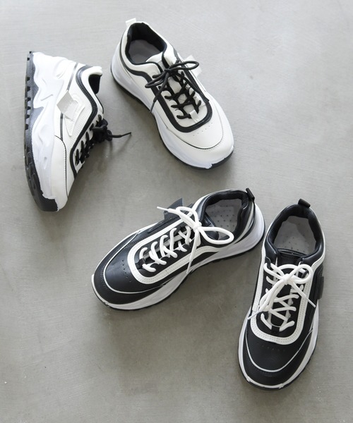 NOFALL（ノーフォール）の「バイカラー厚底ダッドスニーカー（スニーカー・レディース・ホワイト/ブラック・LL/3L/S/M/L）」の20枚目の写真