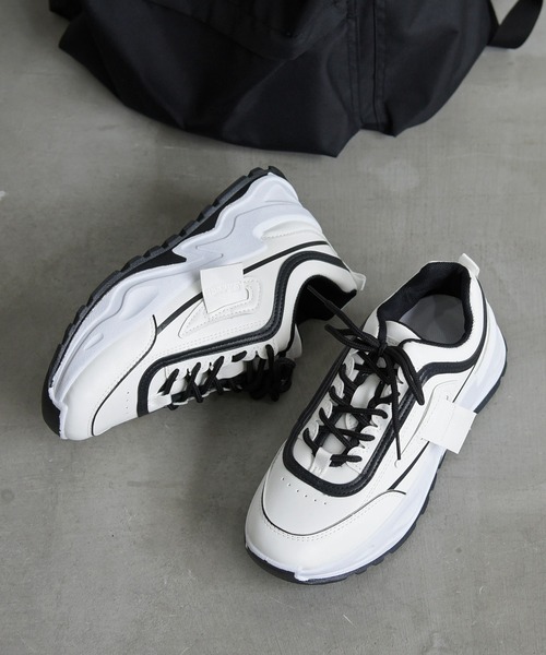 NOFALL（ノーフォール）の「バイカラー厚底ダッドスニーカー（スニーカー・レディース・ホワイト/ブラック・LL/3L/S/M/L）」の14枚目の写真