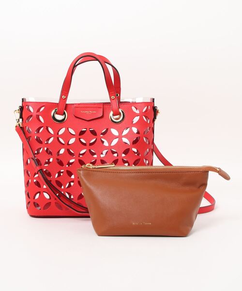 Samantha Thavasa（サマンサタバサ）の「ポーチ付き パンチングトートバッグ（トートバッグ・レディース・イエロー/レッド/オフホワイト/ブラック・FREE）」の11枚目の写真