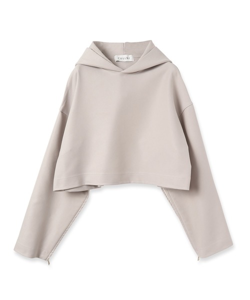 22-AW-023 / Wool Mix Zip Sleeve Cropped Hoodie