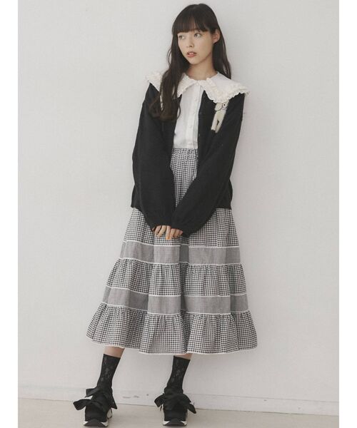merry jenny(メリージェニー)の「イレギュラーチェックフレアスカート(スカート・レディース・ブラック/グレー・FREE)」の21枚目の写真