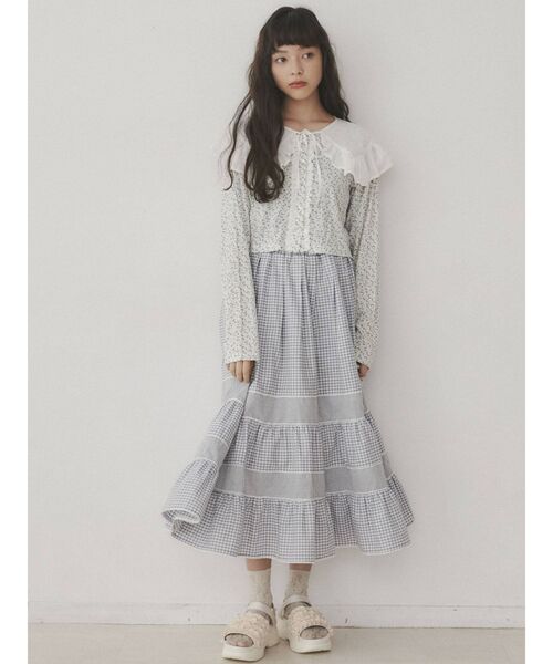 merry jenny(メリージェニー)の「イレギュラーチェックフレアスカート(スカート・レディース・ブラック/グレー・FREE)」の16枚目の写真