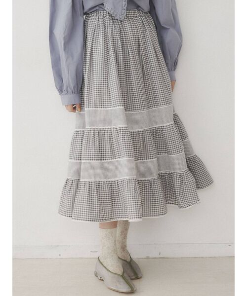 merry jenny(メリージェニー)の「イレギュラーチェックフレアスカート(スカート・レディース・ブラック/グレー・FREE)」の17枚目の写真