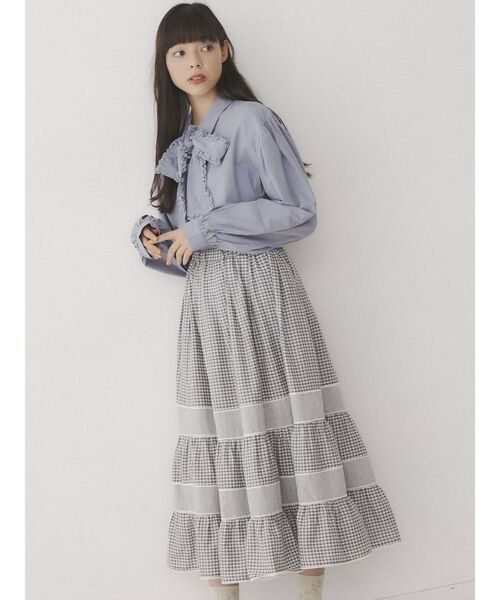 merry jenny(メリージェニー)の「イレギュラーチェックフレアスカート(スカート・レディース・ブラック/グレー・FREE)」の11枚目の写真