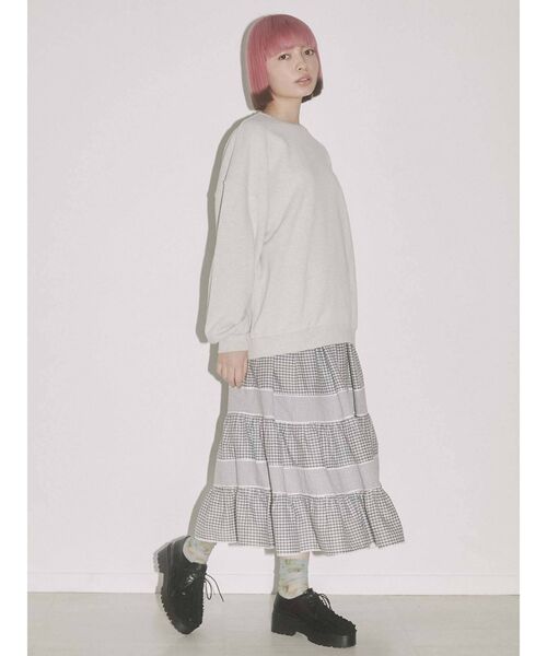 merry jenny(メリージェニー)の「イレギュラーチェックフレアスカート(スカート・レディース・ブラック/グレー・FREE)」の13枚目の写真