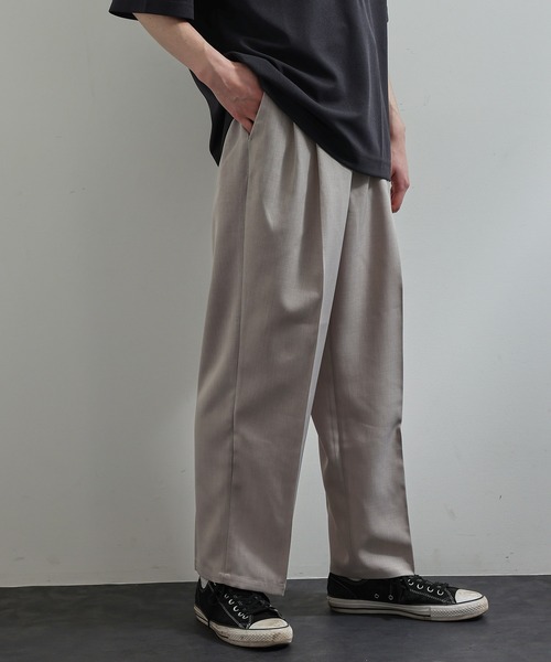 JUNRED(ジュンレッド)の「ソフトウィンドドレープワイドパンツ(スラックス・メンズ・ブラック系その他/チャコールグレー/ベージュ系その他/グリーン・S/M/L)」の17枚目の写真