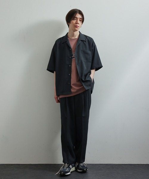 JUNRED(ジュンレッド)の「ソフトウィンドドレープワイドパンツ(スラックス・メンズ・ブラック系その他/チャコールグレー/ベージュ系その他/グリーン・S/M/L)」の6枚目の写真