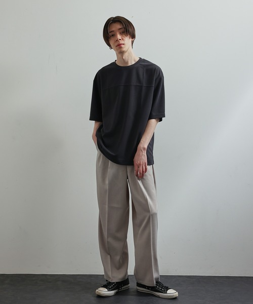 JUNRED(ジュンレッド)の「ソフトウィンドドレープワイドパンツ(スラックス・メンズ・ブラック系その他/チャコールグレー/ベージュ系その他/グリーン・S/M/L)」の18枚目の写真